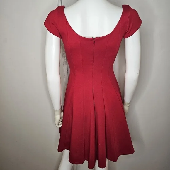 Bailey 44 Red Cap Sleeve Fit & Flare Scoop Neck Dress Size XS - Picture 14 of 14